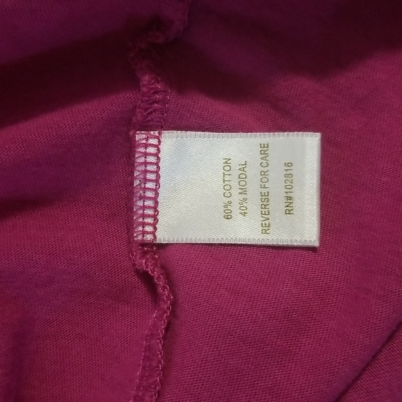 Garnet Hill Ruffled Front Magenta Cap Sleeve Top Size Small - Picture 6 of 6